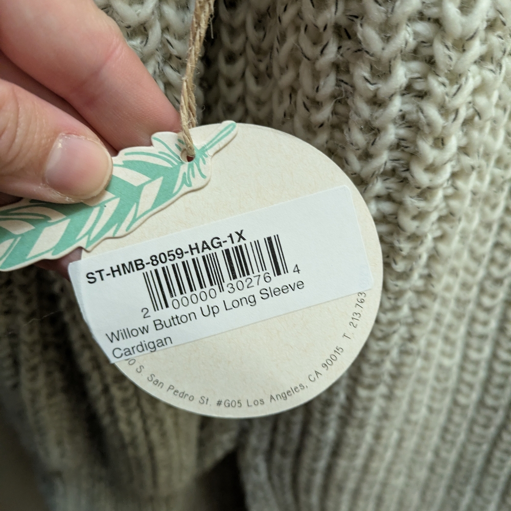 Women's Cream Sweater with Toggle Closures - Picture 3 of 3